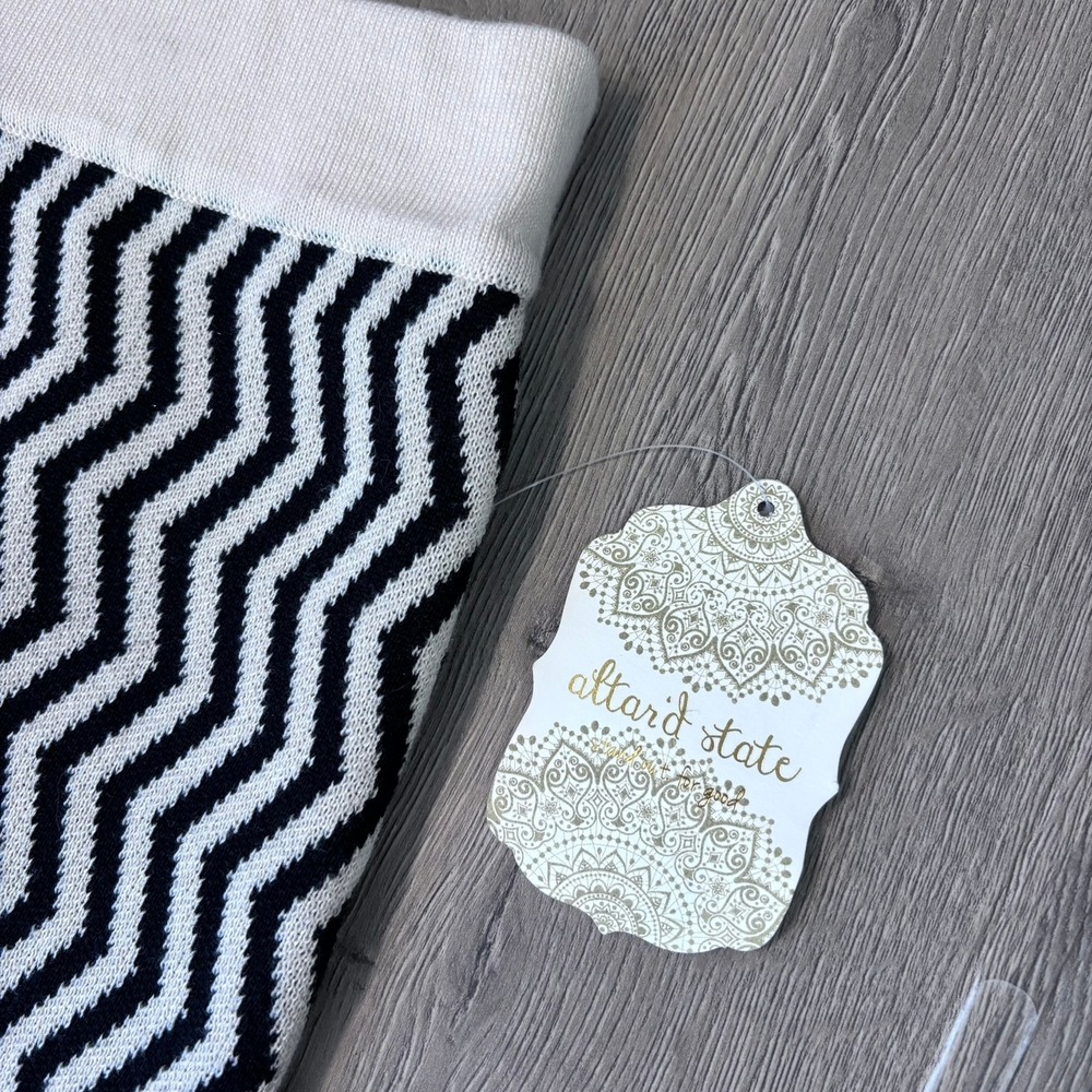 Altar'd State, Chevron Knit Skirt Black Ivory